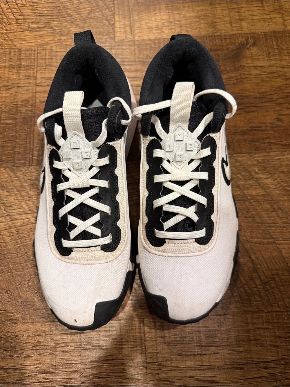 Nike White and Black Baseball Cleats